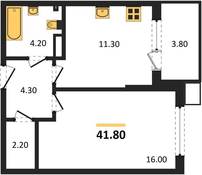 Фото №1: 1-комнатная квартира 41 м² - Краснодар, Парк Победы, мкр. Прикубанский внутригородской округ