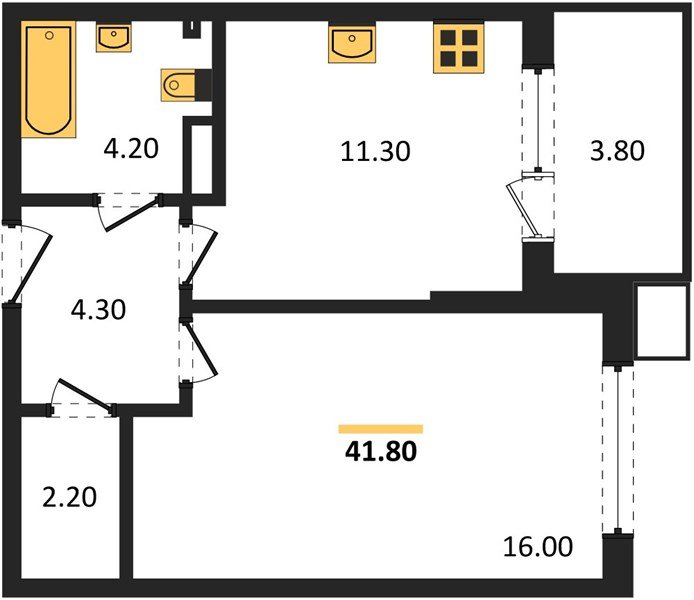 Фото №1: 1-комнатная квартира 41 м² - Краснодар, Парк Победы, мкр. Прикубанский внутригородской округ
