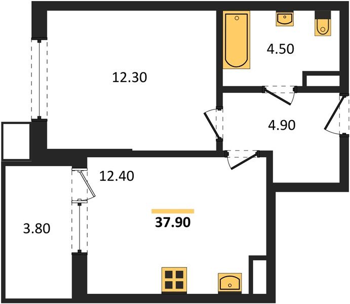 Фото №1: 1-комнатная квартира 37 м² - Краснодар, Парк Победы, мкр. Прикубанский внутригородской округ