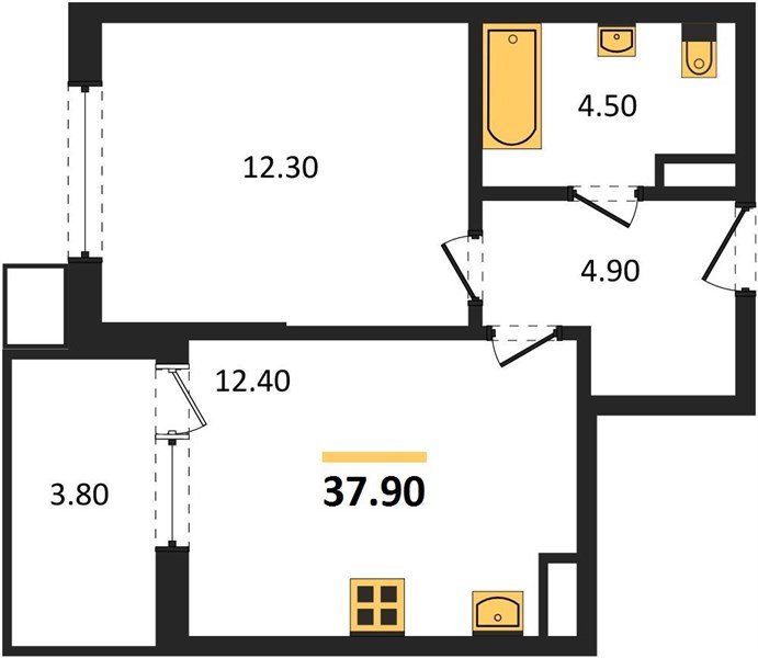 Фото №1: 1-комнатная квартира 37 м² - Краснодар, Парк Победы, мкр. Прикубанский внутригородской округ