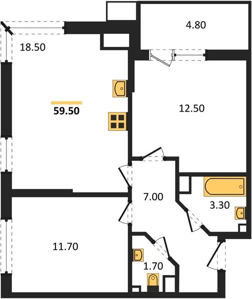 Фото №1: 2-комнатная квартира 59 м² - Краснодар, Парк Победы, мкр. Прикубанский внутригородской округ