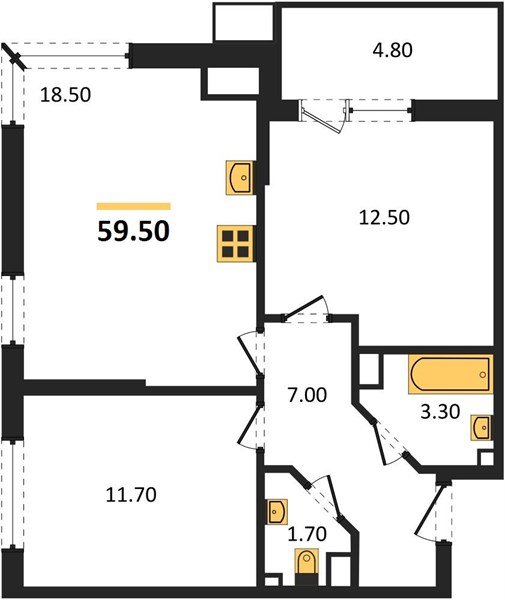 Фото №1: 2-комнатная квартира 59 м² - Краснодар, Парк Победы, мкр. Прикубанский внутригородской округ