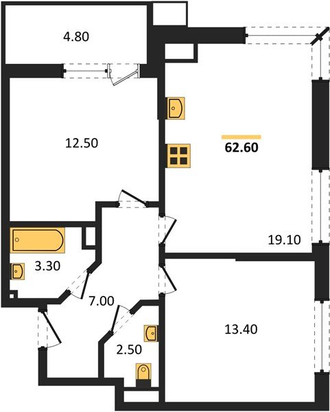 Фото №1: 2-комнатная квартира 62 м² - Краснодар, Парк Победы, мкр. Прикубанский внутригородской округ