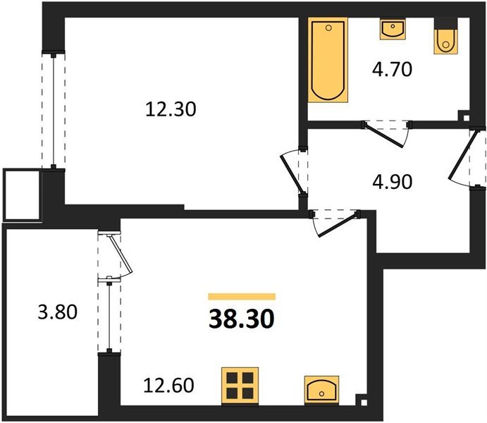 Фото №1: 1-комнатная квартира 38 м² - Краснодар, Парк Победы, мкр. Прикубанский внутригородской округ