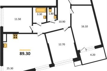 Фото №1: 3-комнатная квартира 89 м² - Краснодар, мкр. Прикубанский внутригородской округ, 