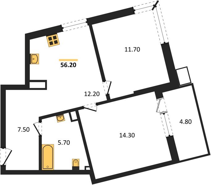 Фото №1: 2-комнатная квартира 56 м² - Краснодар, Парк Победы, мкр. Прикубанский внутригородской округ