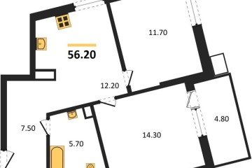 Фото №1: 2-комнатная квартира 56 м² - Краснодар, мкр. Прикубанский внутригородской округ, 