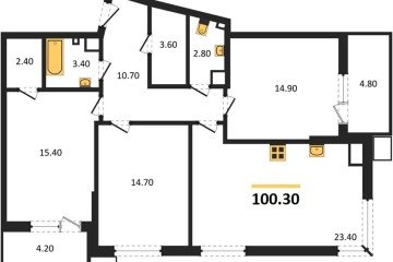 Фото №1: 3-комнатная квартира 100 м² - Краснодар, мкр. Прикубанский внутригородской округ, 