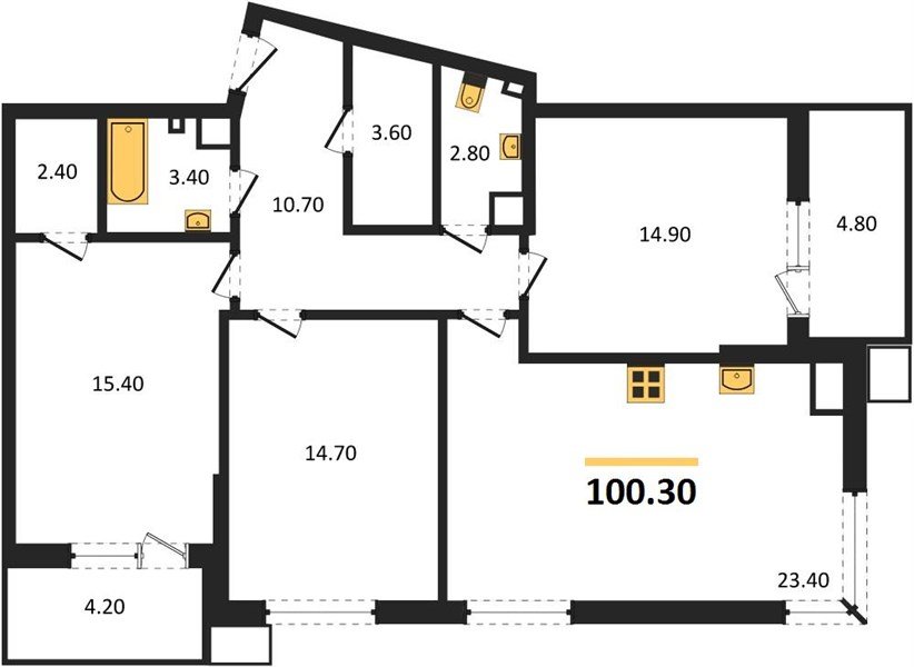 Фото №1: 3-комнатная квартира 100 м² - Краснодар, Парк Победы, мкр. Прикубанский внутригородской округ