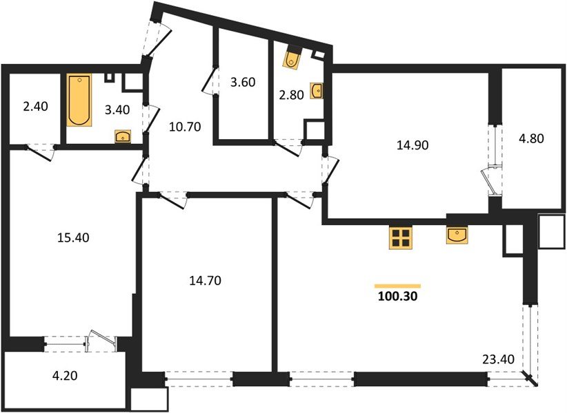 Фото №1: 3-комнатная квартира 100 м² - Краснодар, Парк Победы, мкр. Прикубанский внутригородской округ