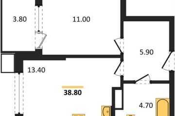 Фото №1: 1-комнатная квартира 38 м² - Краснодар, мкр. Прикубанский внутригородской округ, 