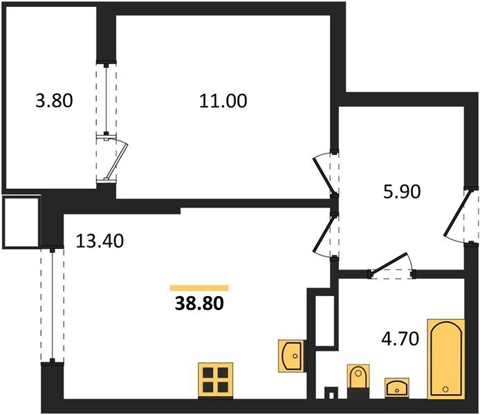 Фото №1: 1-комнатная квартира 38 м² - Краснодар, Парк Победы, мкр. Прикубанский внутригородской округ