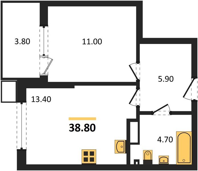 Фото №1: 1-комнатная квартира 38 м² - Краснодар, Парк Победы, мкр. Прикубанский внутригородской округ