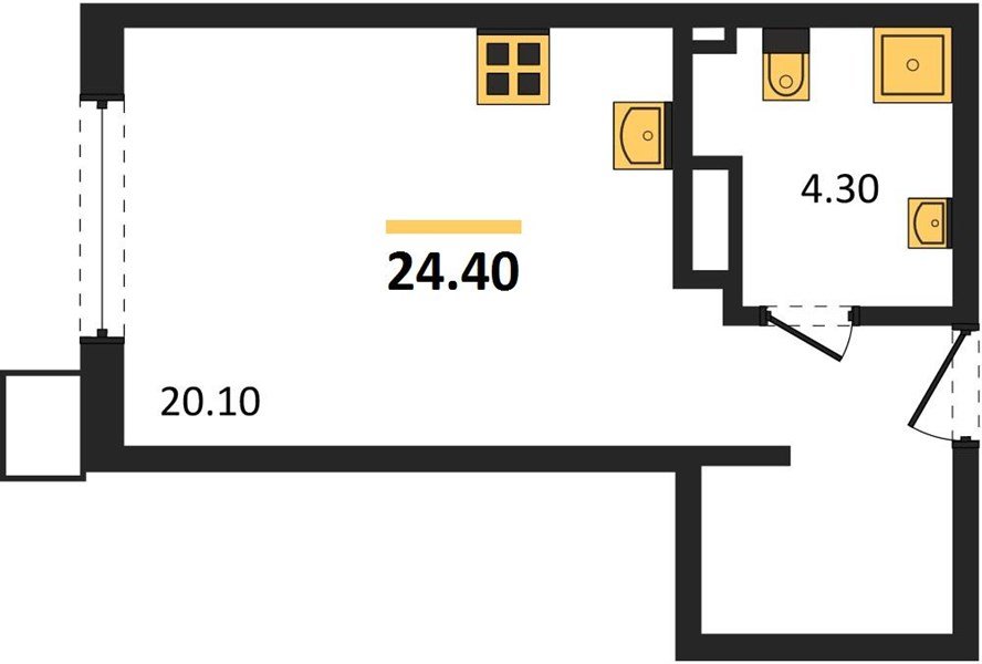 Фото №1: Студия 24 м² - Краснодар, Парк Победы, мкр. Прикубанский внутригородской округ