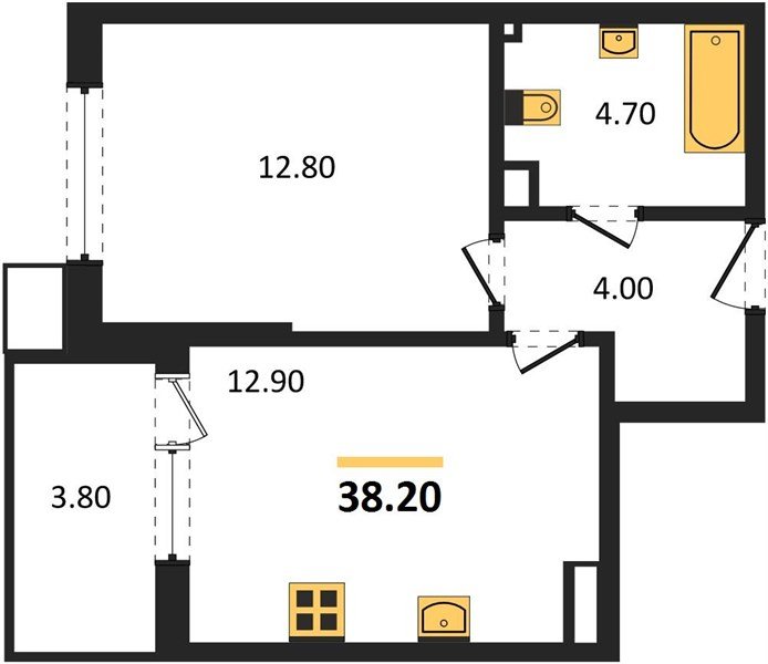 Фото №1: 1-комнатная квартира 38 м² - Краснодар, Парк Победы, мкр. Прикубанский внутригородской округ