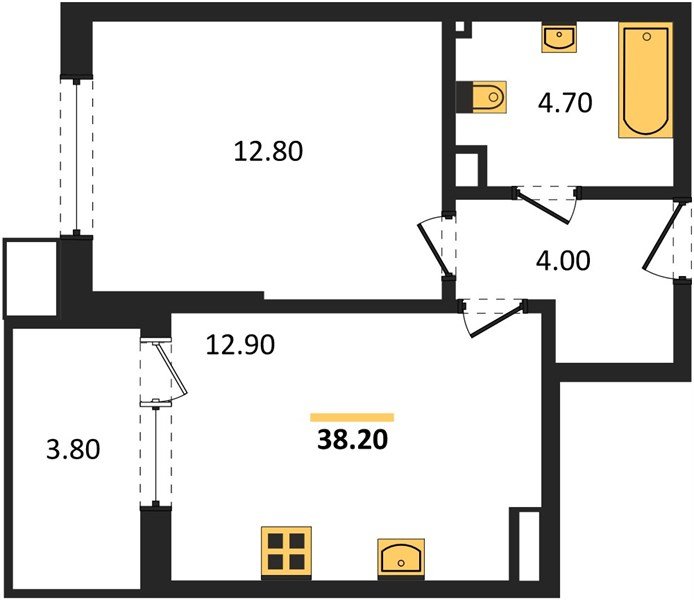 Фото №1: 1-комнатная квартира 38 м² - Краснодар, Парк Победы, мкр. Прикубанский внутригородской округ