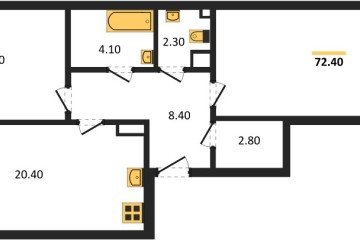 Фото №1: 2-комнатная квартира 72 м² - Краснодар, мкр. Прикубанский внутригородской округ, 