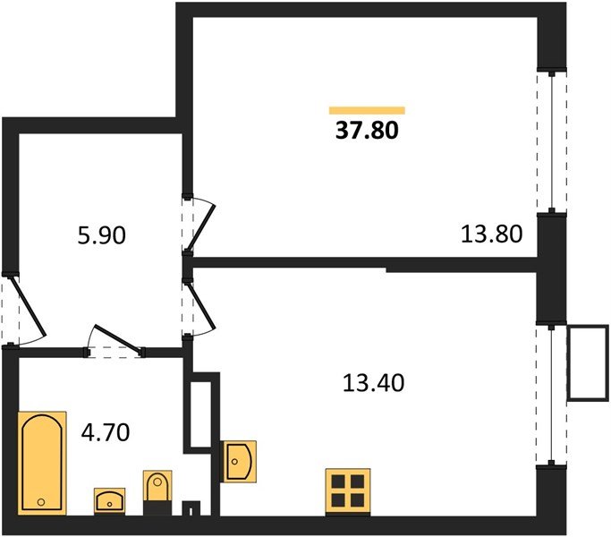 Фото №1: 1-комнатная квартира 37 м² - Краснодар, Парк Победы, мкр. Прикубанский внутригородской округ