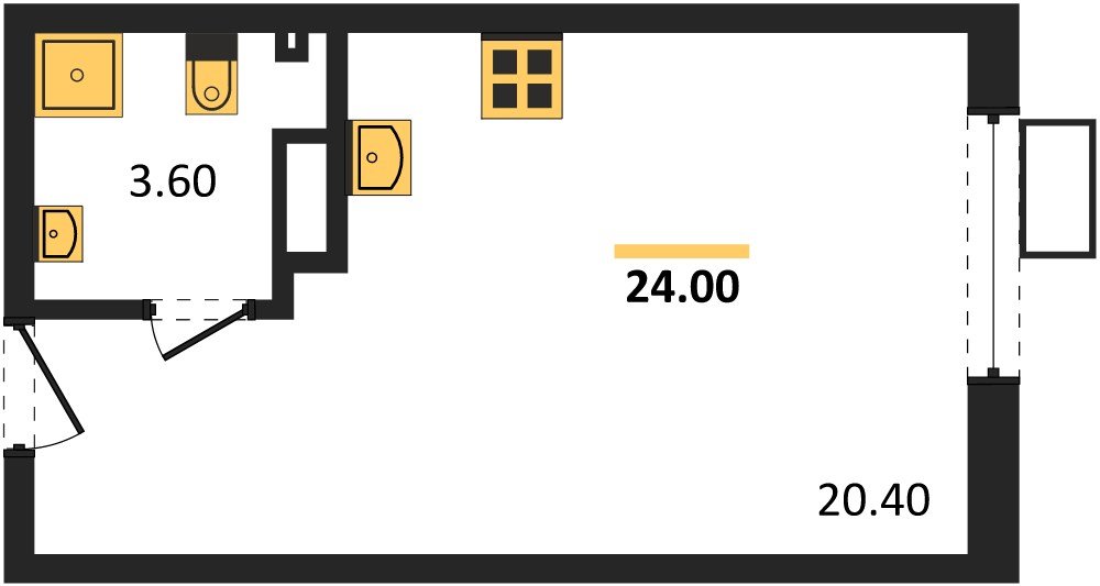 Фото №1: Студия 24 м² - Краснодар, Парк Победы, мкр. Прикубанский внутригородской округ