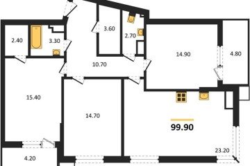 Фото №1: 3-комнатная квартира 99 м² - Краснодар, мкр. Прикубанский внутригородской округ, 