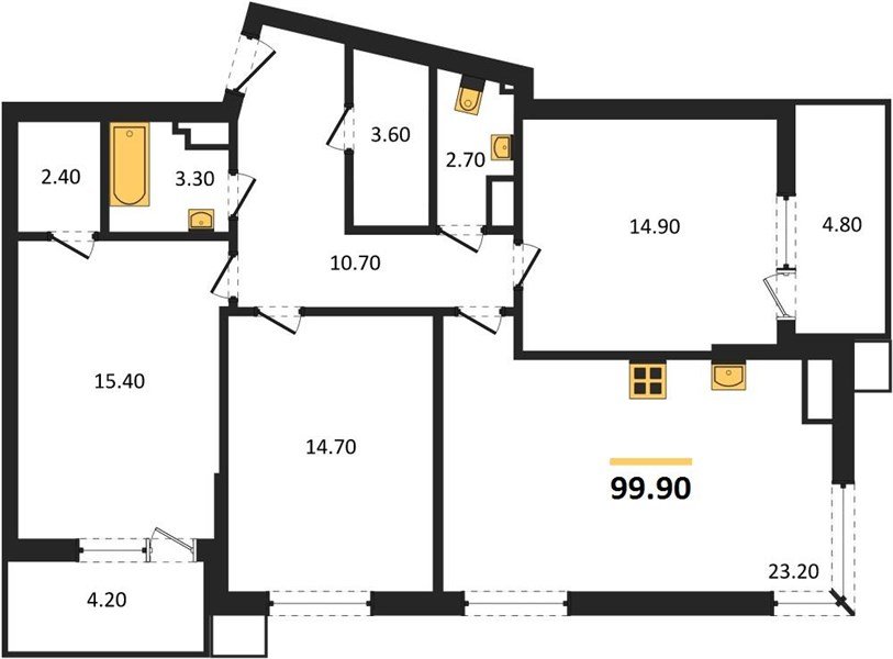 Фото №1: 3-комнатная квартира 99 м² - Краснодар, Парк Победы, мкр. Прикубанский внутригородской округ