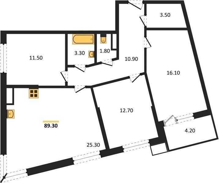 Фото №1: 3-комнатная квартира 89 м² - Краснодар, Парк Победы, мкр. Прикубанский внутригородской округ