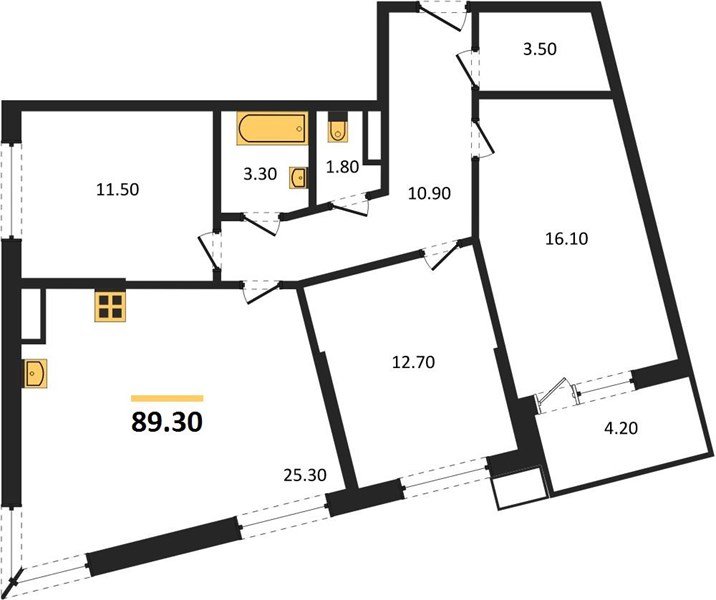 Фото №1: 3-комнатная квартира 89 м² - Краснодар, Парк Победы, мкр. Прикубанский внутригородской округ