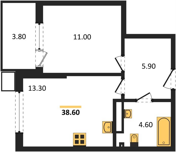 Фото №1: 1-комнатная квартира 38 м² - Краснодар, Парк Победы, мкр. Прикубанский внутригородской округ