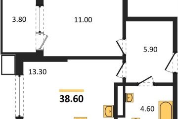 Фото №1: 1-комнатная квартира 38 м² - Краснодар, мкр. Прикубанский внутригородской округ, 