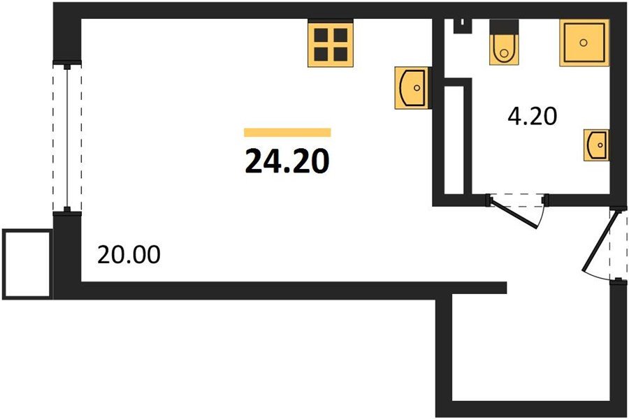 Фото №1: Студия 24 м² - Краснодар, Парк Победы, мкр. Прикубанский внутригородской округ