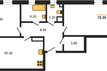 Фото №1: 2-комнатная квартира 72 м² - Краснодар, мкр. Прикубанский внутригородской округ, 