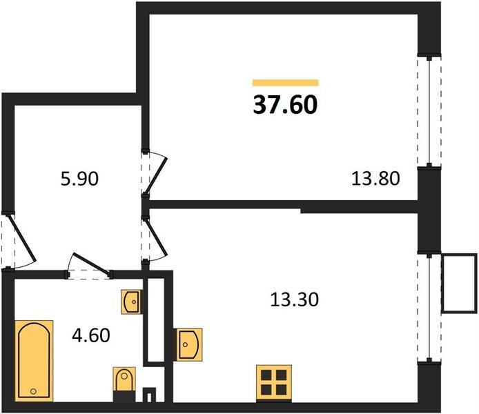 Фото №1: 1-комнатная квартира 37 м² - Краснодар, Парк Победы, мкр. Прикубанский внутригородской округ