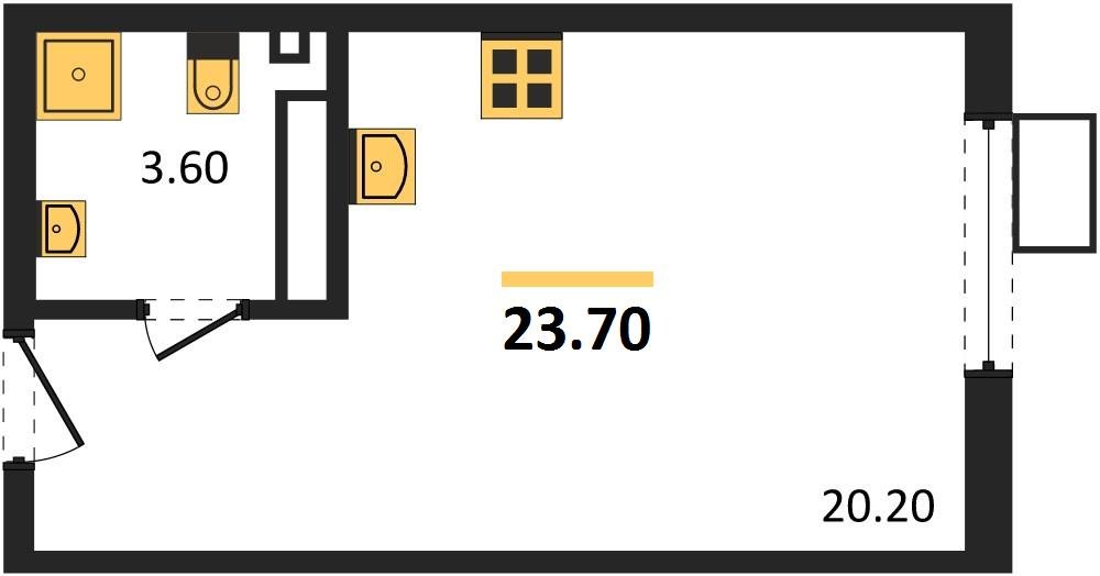 Фото №1: Студия 23 м² - Краснодар, Парк Победы, мкр. Прикубанский внутригородской округ