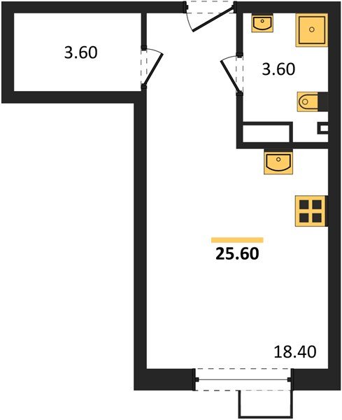 Фото №1: Студия 25 м² - Краснодар, Прикубанский внутригородской округ, мкр. Парк Победы