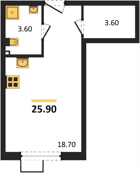 Фото №1: Студия 25 м² - Краснодар, Прикубанский внутригородской округ, мкр. Парк Победы