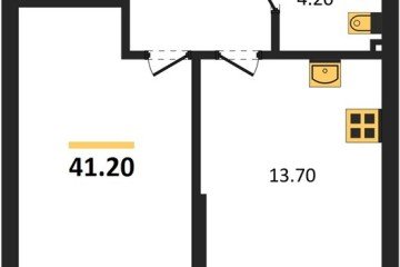 Фото №1: 1-комнатная квартира 41 м² - Краснодар, мкр. Парк Победы, 