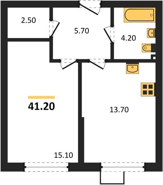 Фото №1: 1-комнатная квартира 41 м² - Краснодар, Прикубанский внутригородской округ, мкр. Парк Победы