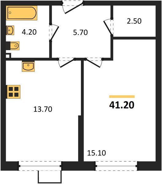 Фото №1: 1-комнатная квартира 41 м² - Краснодар, Прикубанский внутригородской округ, мкр. Парк Победы