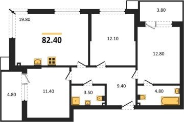 Фото №1: 3-комнатная квартира 82 м² - Краснодар, мкр. Парк Победы, 