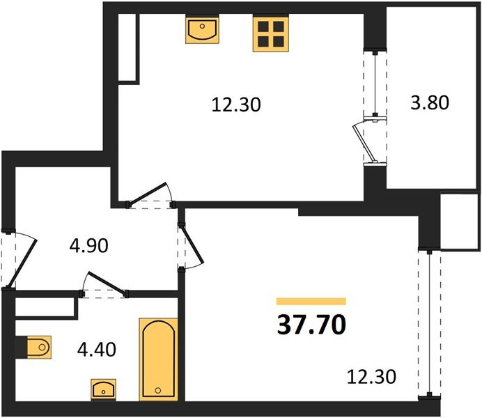 Фото №1: 1-комнатная квартира 37 м² - Краснодар, Прикубанский внутригородской округ, мкр. Парк Победы
