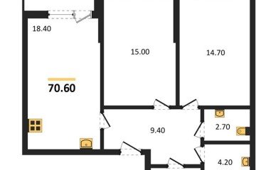 Фото №1: 2-комнатная квартира 70 м² - Краснодар, мкр. Прикубанский внутригородской округ, 