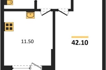 Фото №1: 1-комнатная квартира 42 м² - Краснодар, мкр. Прикубанский внутригородской округ, 