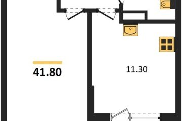 Фото №1: 1-комнатная квартира 41 м² - Краснодар, мкр. Прикубанский внутригородской округ, 