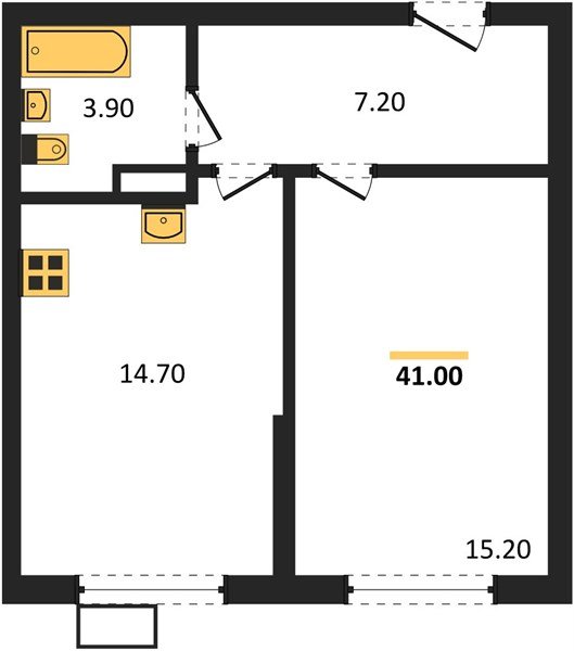 Фото №1: 1-комнатная квартира 41 м² - Краснодар, Парк Победы, мкр. Прикубанский внутригородской округ