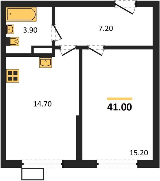 Фото №1: 1-комнатная квартира 41 м² - Краснодар, Парк Победы, мкр. Прикубанский внутригородской округ