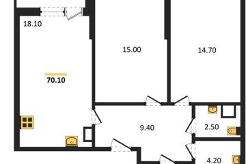 Фото №1: 2-комнатная квартира 70 м² - Краснодар, мкр. Прикубанский внутригородской округ, 