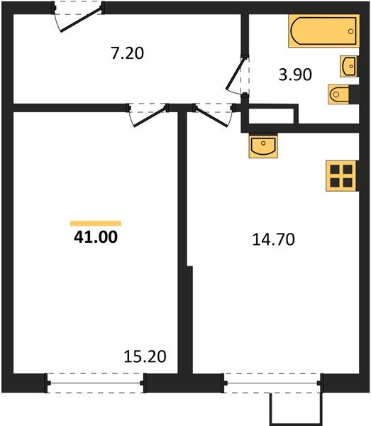 Фото №1: 1-комнатная квартира 41 м² - Краснодар, Парк Победы, мкр. Прикубанский внутригородской округ