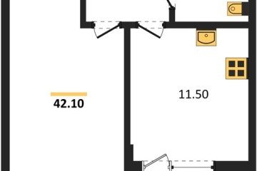 Фото №1: 1-комнатная квартира 42 м² - Краснодар, мкр. Прикубанский внутригородской округ, 