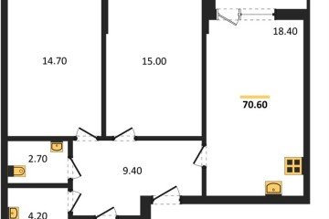 Фото №1: 2-комнатная квартира 70 м² - Краснодар, мкр. Прикубанский внутригородской округ, 