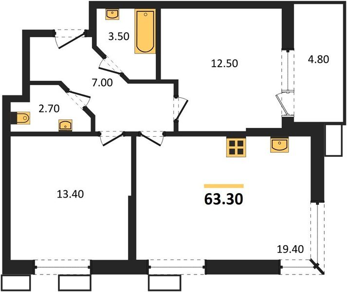 Фото №1: 2-комнатная квартира 63 м² - Краснодар, Парк Победы, мкр. Прикубанский внутригородской округ
